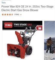 Toro PowerMax 824 OE 252cc Snowblower