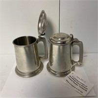 Pair of Glass Bottom English Tankards