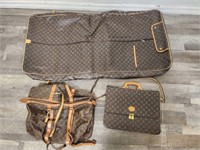 Designer style bags marked LV suit bag & briefcase