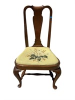 18TH CENT. SOLID MAHOGANY QUEEN ANNE CHAIR