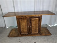 (1) Wooden Console Table with Two Cabinets