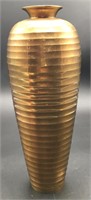 Modern Metal Gold Ribbed Vase