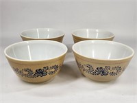 (4) VINTAGE PYREX HOMESTEAD BOWLS