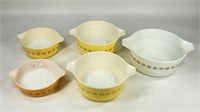 (5) VINTAGE PYREX TOWN & COUNTRY DISHES