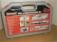 246 piece drill & drive accessory kit--New