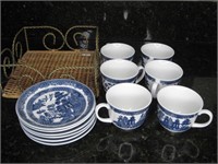 Johnson Bros. Cups & Saucers In Tray