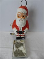 12.5" VINTAGE SANTA LAMP & ORNAMENTS