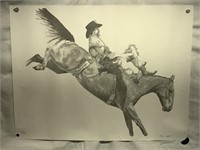 Signed LE 14/50 Lithograph On Paper. Bareback