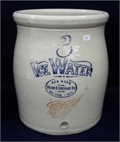 Red Wing 3 Gal Ice Water w/ oval over 4" wing
