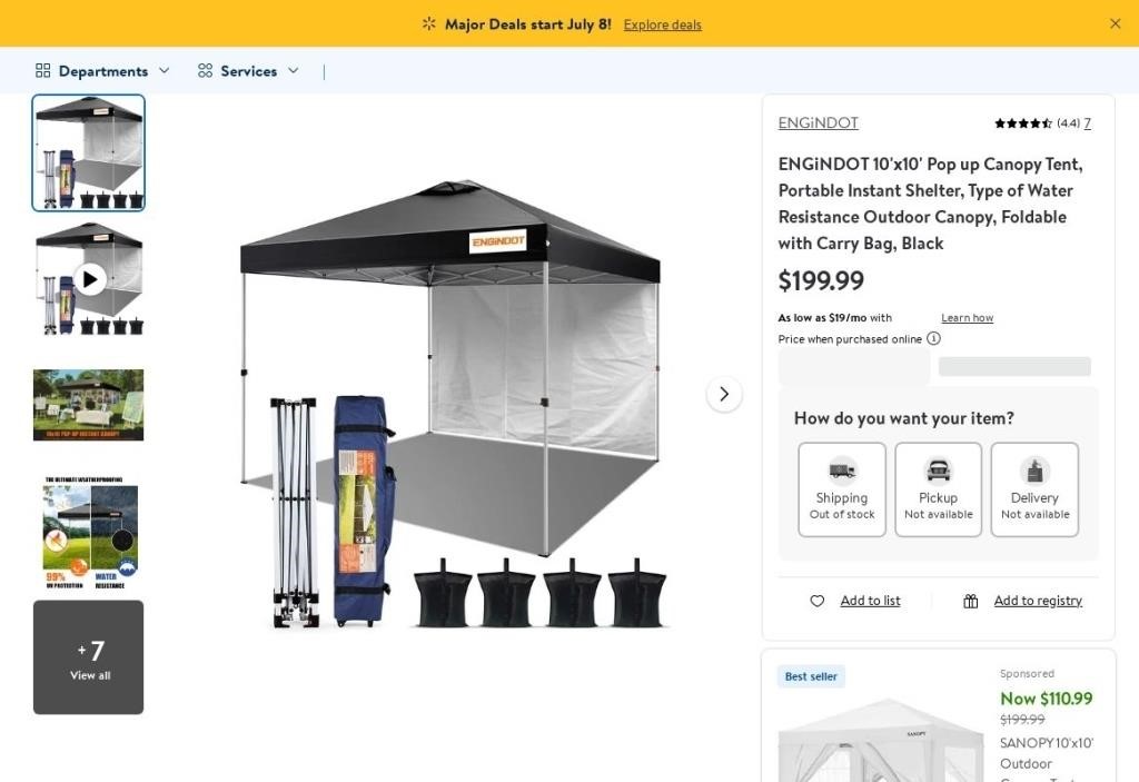 E3518  ENGiNDOT 10x10 Instant Canopy