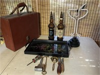 Vintage Barware Kit Tray Light Case