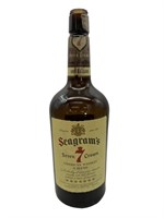 Gallon Seagrams 7 Whiskey Bottle US Army Open Mess
