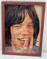 11x9in - framed poster signed mick jager