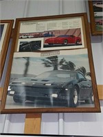 Collection of six Pontiac posters with frames