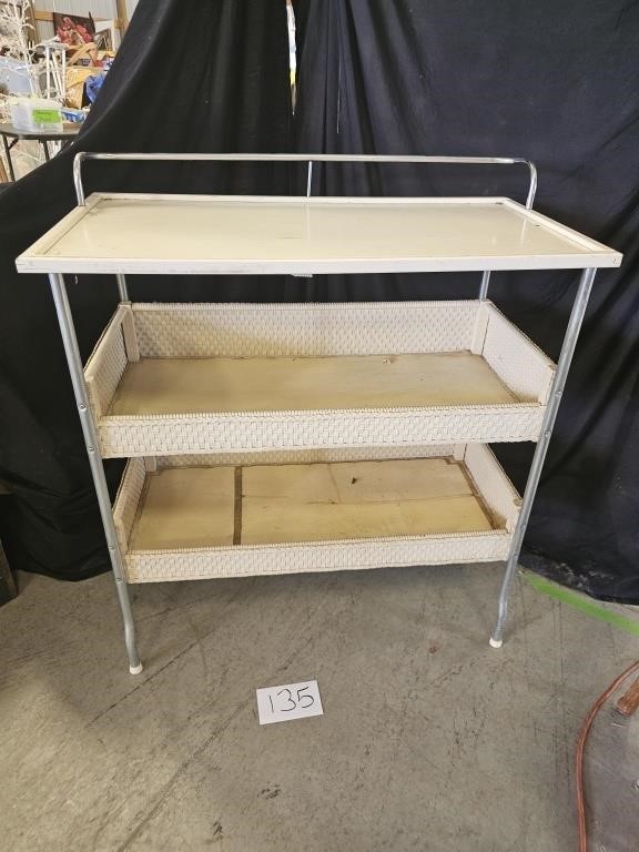 Vintage Wicker & Metal Changing Table 34"x18"x35"