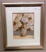 Framed and Matted Floral Litho