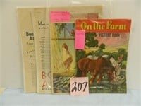 1950's Kid's Farm Coloring Books & Adv. Paper -