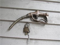 brass gas pump nozzle & lock