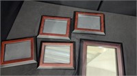 5 matching wooden picture frames