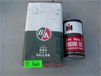 B/A & International Oil Tins