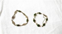 2 gold Jade bracelets