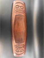 Kujiik hand carved Tlingit bowl, 25.5" long in exc