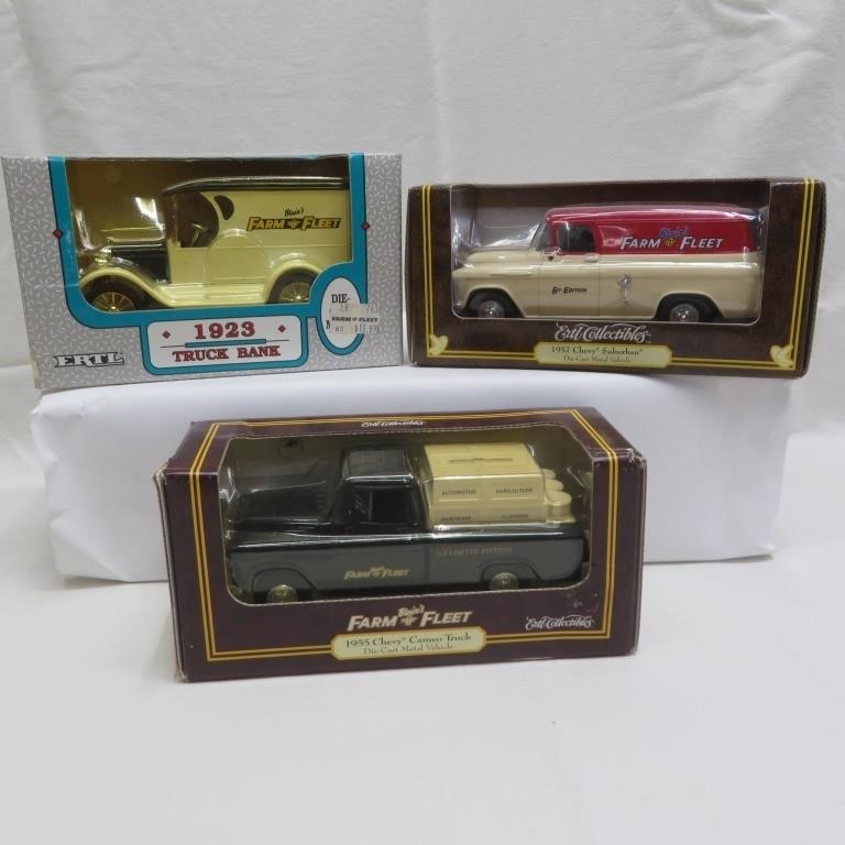 Farm & Fleet Die Cast Truck Banks - Ertl - NIB