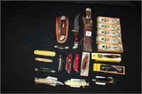 21 pc Knife Collection including Case, Old Timer,