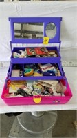 PLASTIC CONTAINER OF SEWING ITEMS