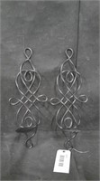 PAIR OF METAL WALL SCONCES / CANDLE HOLDERS