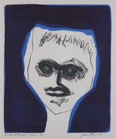 American school modernist serigraph “Woman With