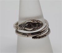 Delfino, Mexican Sterling Silver Snake Ring