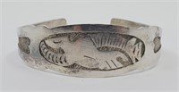 Large Native Sterling Silver Cuff Bracelet