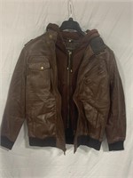 MENS LEATHER JACKET W/REMOVABLE LINING XL