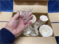 (6) Vtg Hoya Crystal cocktail glasses in box