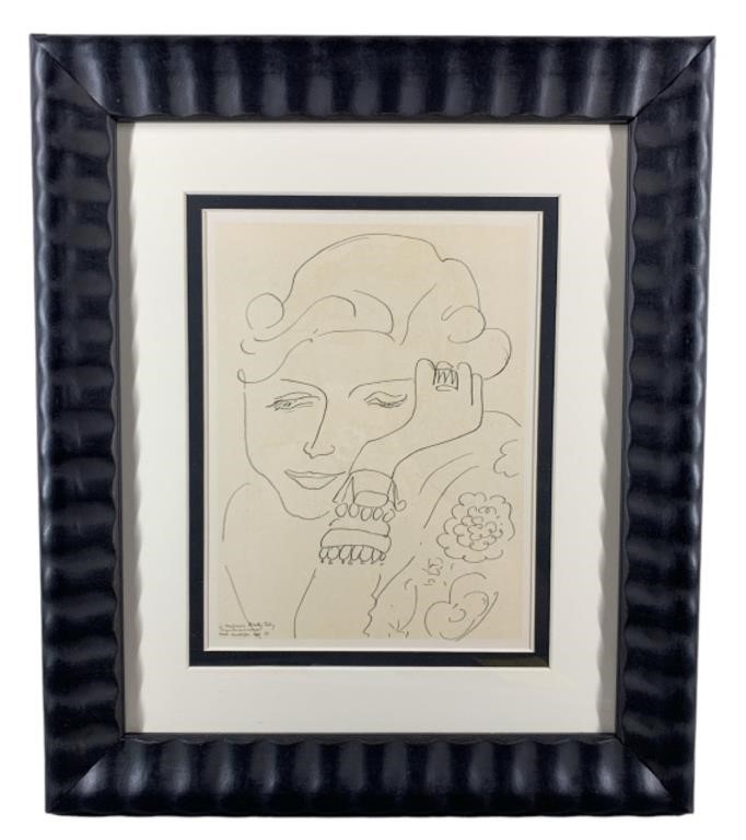 A Henri Matisse "Madame D. Paley" Lithograph