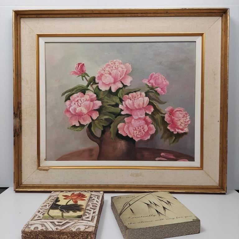 ORIGINAL PAINTING & FLORAL DECOR