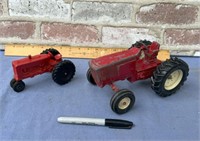 (2X) VINTAGE RED DIE CAST TRACTORS