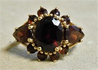 10KT Yellow Gold and Garnet Ring.