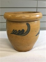 Early Blue Decorated Crock