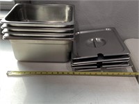 5-10x12 1/2x4 inch steam table pans with lids