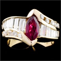 14K Gold 1.15ct Ruby & 1.63ctw Diamond Ring