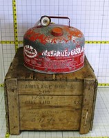 Sheffield Steel Wooden Box and Eagle Steel Gas Can