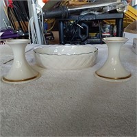 Lenox- bowl & candle holders