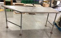 Stainless steel bakers table-72 x 24 x33.75