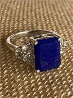 Sterling Silver Ring w/ Lapis Lazuli Sz 6