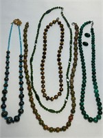 5 Beaded Necklaces Tiger Eye ++