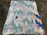 Vintage Handmade Quilt- Has Damage