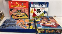 4 vintage board games.  Side track, headache,