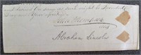 Abraham Lincoln Signed Document, Historical Relic